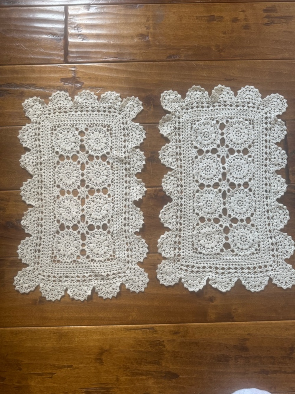 Handmade Crochet Doilies - Set of 2 -